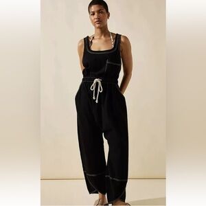 Free People Jumpsuit Cinch Waist Pockets New